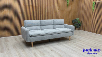 'Cosy' Rest Chenille Effect Light Grey Sofa Bed