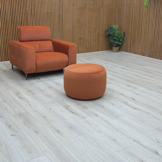  Video of demonstration showcasing the reclining function and features of the 'Ezra' velvet chair.