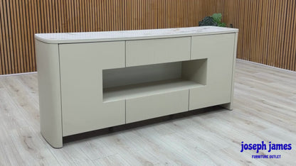 ‘Avorio’ Marble-effect Ceramic Top Sideboard with LED Lights