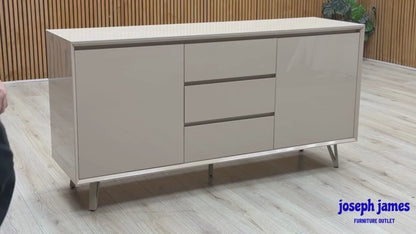 ‘Mirage’ Neutral Marble Effect Ceramic Top 2 Door 3 Drawer Sideboard