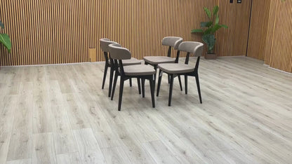 Connubia ‘Siren’ S0a-Vintage Desert Brown Faux Leather Graphite Wooden Leg Dining Chairs - Set of 4