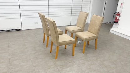 ‘California’ Taupe Suede Set of 4 Dining Chairs
