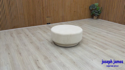 ‘Valentina’ Light Grey Fabric Designer Footstool