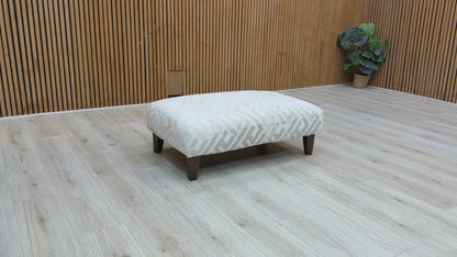 ‘Tabitha’ Natural Patterend Fabric Bench Footstool