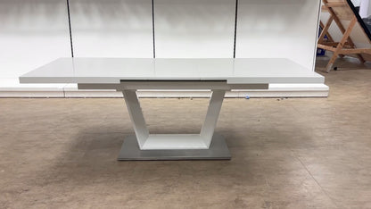 'Bianco' White High-Gloss Large Extending Dining Table