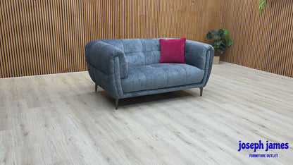 'Sienna' Hudson Ocean Blue Fabric 2 Seater Sofa