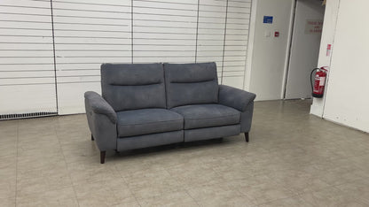 'Morgan' Shadow Dexter 3 Seater Velvet Power Recliner Sofa