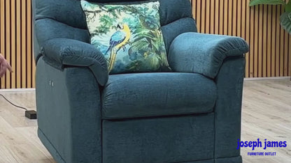 G Plan 'Malvern' B280 Liso Ocean Blue Fabric Power Recliner Armchair