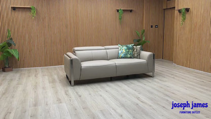 ‘Gisella’ Cat-40_08 Oyster Leather 3 Seater Sofa