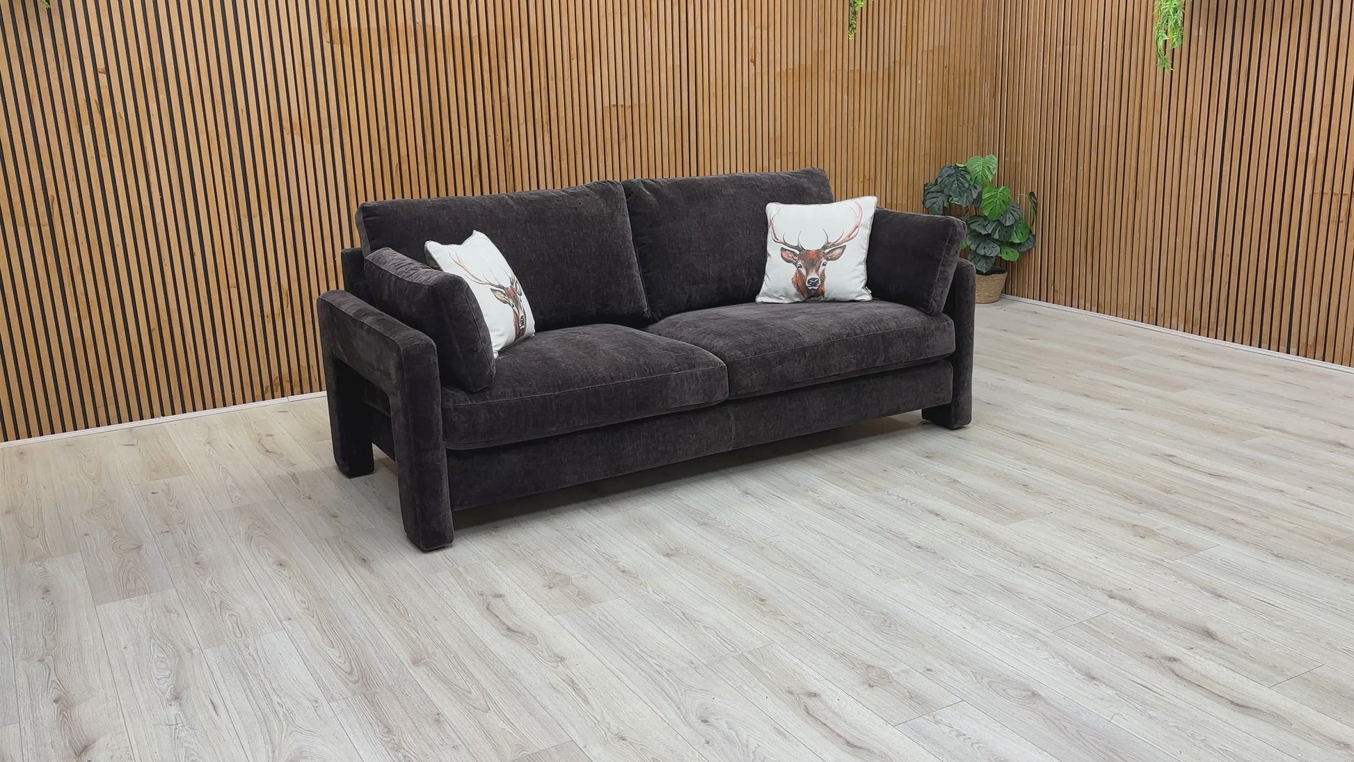 Video preview for the product, demonstrating the size, fabric, and overall shape of the ‘Heath’ 4 Seater Sofa.