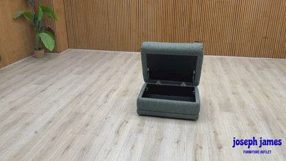 G Plan ‘Malvern’ A015 Graphene Teal Fabric Storage Footstool