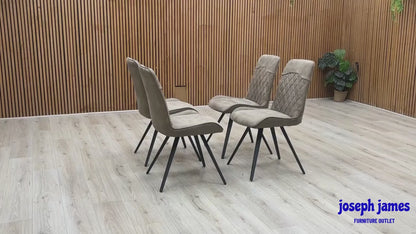 ‘Warrior’ Taupe Fabric Set of 4 Standard Dining Chairs
