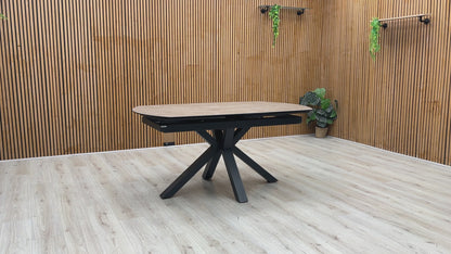 ‘Raul’ Argile Ceramic Top Swivel Extending Dining Table