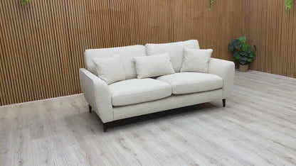 The 'Hackney' Beige Mini Boucle Natural All Over 3 Seater Sofa