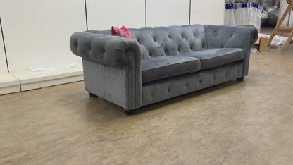 ‘Belair’ Denim Sensual Velvet 4 Seater Sofa