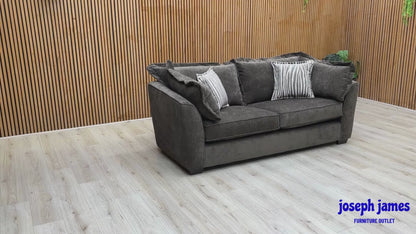 ‘Finchley’ Moleskin Brown Chenille Fabric Classic Back 3 + 2 Seater Sofa Set