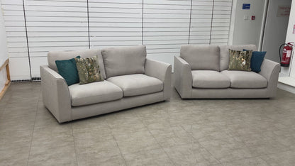 ‘Danella’ Pewter Jagger Fabric 3 + 2 Seater Sofa Set