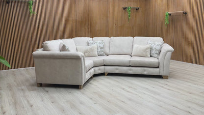 ‘Aura’ Kenzo Cream Mo Ft Velvet Classic Back Corner Sofa