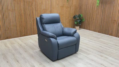 G Plan 'Kingsbury' L851 Cambridge Navy Blue Leather Power Recliner Chair with Power Headrest and Power Lumbar