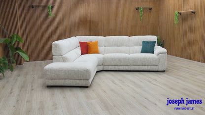 'Nova' Fab-Mga-R04 Beige Woven Fabric Left Hand Facing Chaise End Sofa