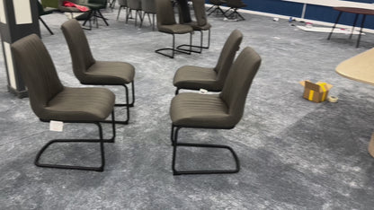 Bodahl ‘Terra’ Grey Faux Leather Set of 4 Fixed Dining Chairs