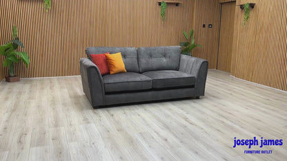 ‘Mariah' Dapple Moleskin-Tri No Insert Fabric 3 Seater Sofa