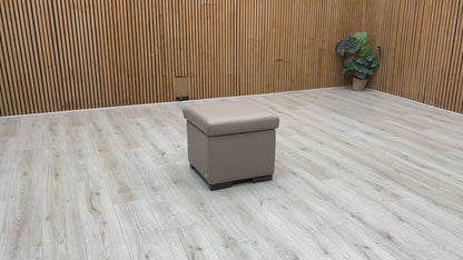 Nicoletti ‘Tosca’ Pelle Botero 2152 Taupe Leather Coffee Table Storage Footstool