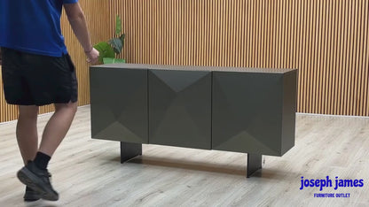 'Atlas' Grey Painted Finish 3 Door Sideboard