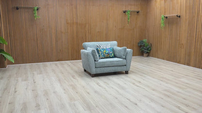 ‘Tabitha’ Duck Egg Fabric Snuggler Chair