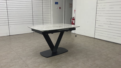 'Merlin' Marble-Effect Small Extendable Dining Table