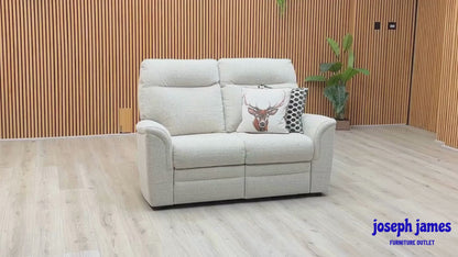Parker Knoll 'Hudson 23' Caledonian Stone Grey 001300-0055 Fabric 2 Seater Sofa Power Recliner + Chair with Power Headrest and Power Lumbar