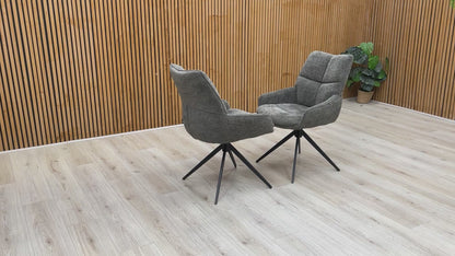 Video demonstrating the smooth 360-degree swivel mechanism of the Kiara Ash dining chair.