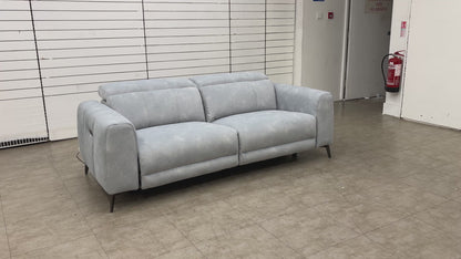'Ezra' Dexter Smoke Velvet 3 Seater Power Recliner Sofa