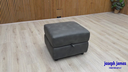 'Nixon’ Bfa-Bey-R23 Charcoal Fabric Storage Footstool