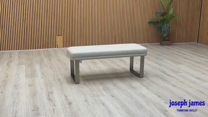 ‘Avorio’ Neutral Faux Leather Low Dining Bench
