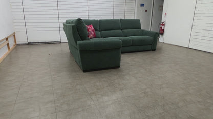 'Nixon' Fab-Ska-R48 Moss Green Fabric Left Hand Facing Corner Sofa
