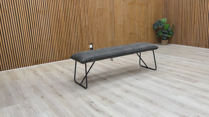 Video preview demonstrating the scale and soft texture of the Ruben Large Dining Bench.