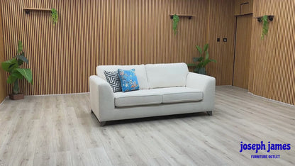 ‘Lorella' Ivory Lorella Woven Fabric Formal Back 3 Seater Sofa
