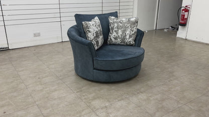 'Ariana' Dapple Ocean Chrome Insert Twister Snuggler Chair