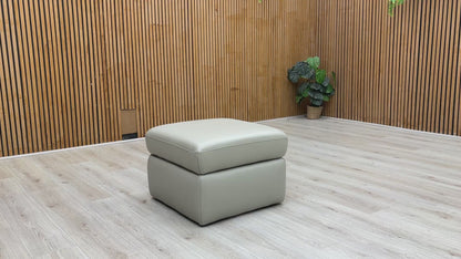 'Utah' Sand Le-9303 Small Leather Storage Footstool