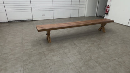 Bodahl 'Terra' 06 Bassano Solid Oak 280cm Dining Bench with Wooden X-Shaped Legs