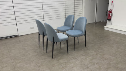 'Valent' Blue Velvet Dining Chair - Set of 4
