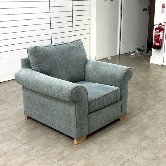 Video for the Sofology 'Ashford' armchair, which demonstrates the chair's features, size, or placement in a living room setting