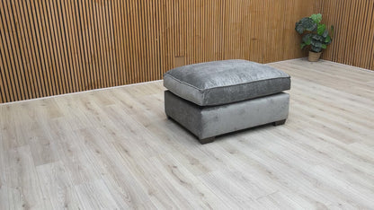 ‘Rosie' Kingston Grey Fabric Footstool