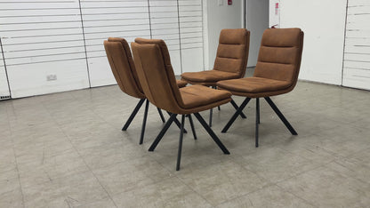 Bodahl ‘Njord’ Rust Microfibre Fabric Upholstery Swivel Dining Chairs - Set of 4