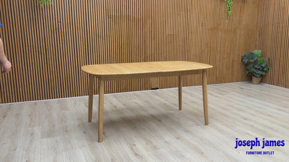 'Stockholm’ Light Oak Solid Oak 160cm Extending Dining Table