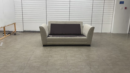 'Poppy' Taupe Woven Fabric Large 2 Seater Sofa Bed