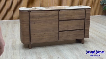 ‘Mekong’ Marble Effect Ceramic Top 1 Door 3 Drawer Sideboard