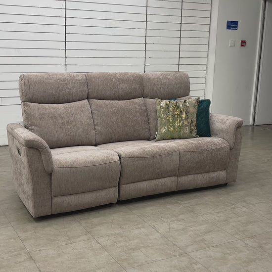 Video preview demonstrating the smooth electric power reclining function of the sofa.