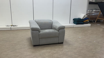Nicoletti ‘Galileo’ Light Grey Fabric Armchair with Manual Headrest